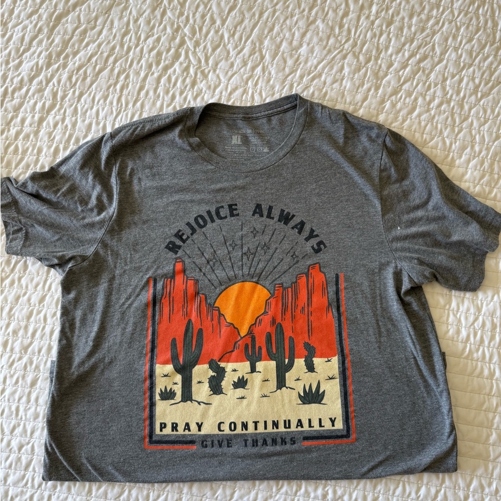 Walk In Love - Gray Graphic Tee with Desert Print